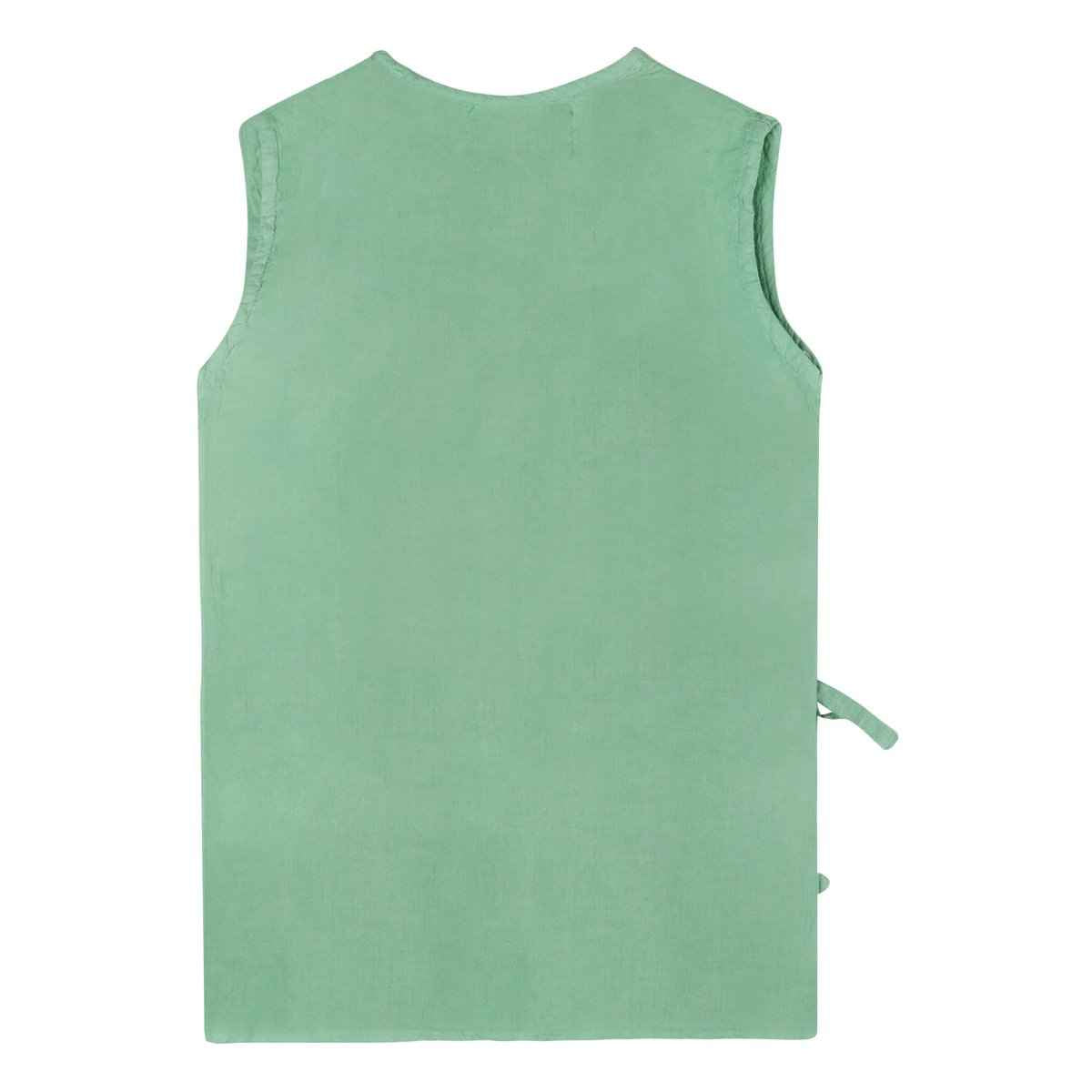 Shwet Chikankari Pista Green Cotton Baby Jhabla and Pant