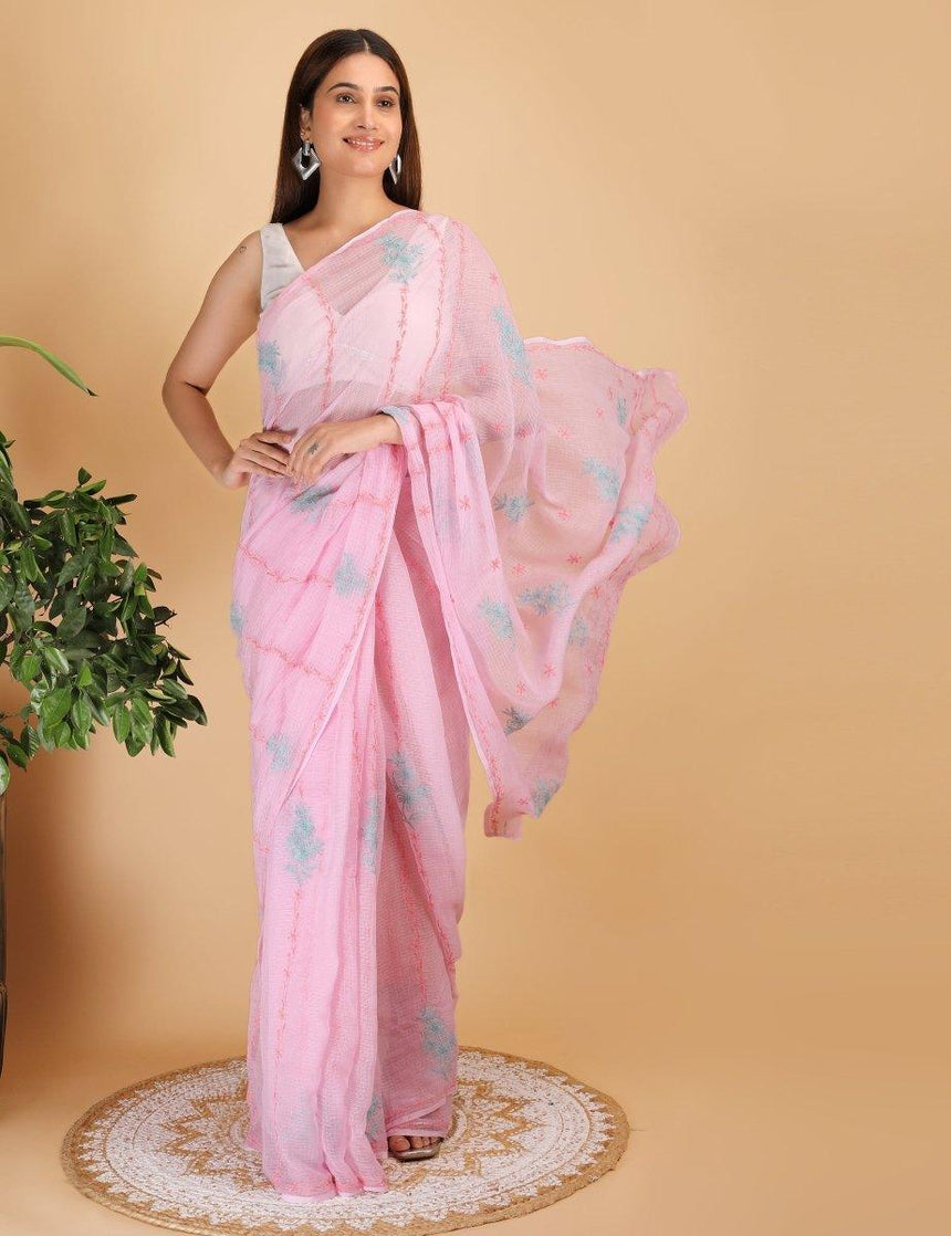 Handmade Chikankari Sarees| SHWET - Shwet Artistry