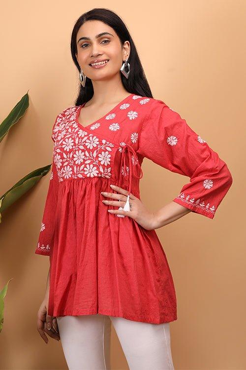 Women's Hand Embroidered Chikankari Kurtis  | Shwet - Shwet Artistry