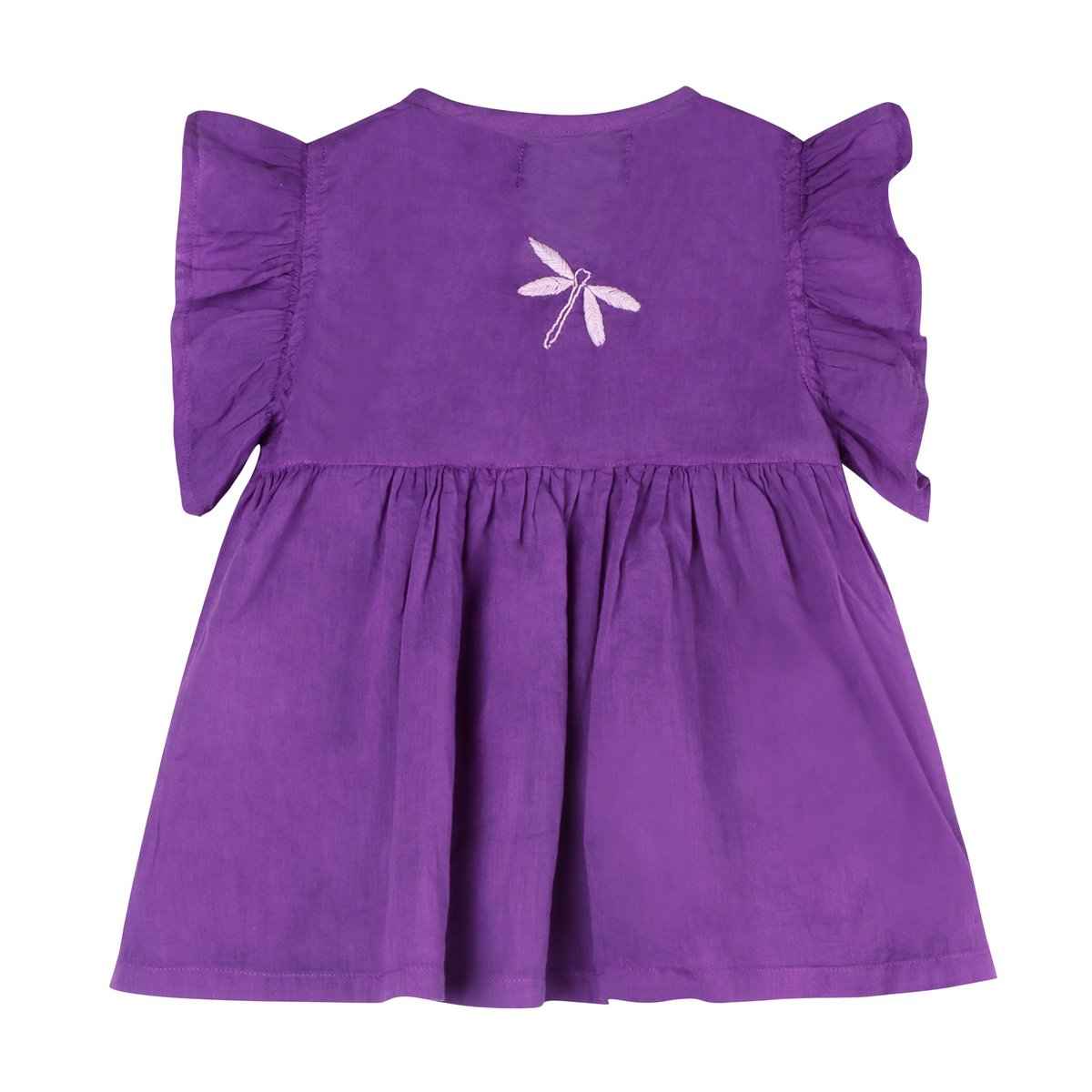 Shwet Chikankari Purple Baby Frok