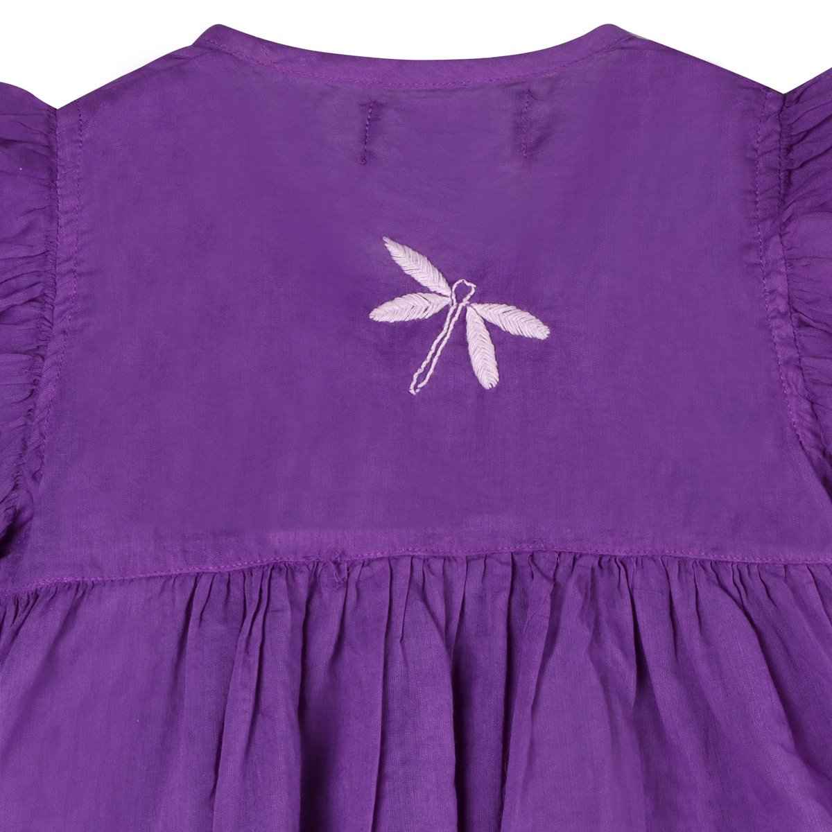 Shwet Chikankari Purple Baby Frok