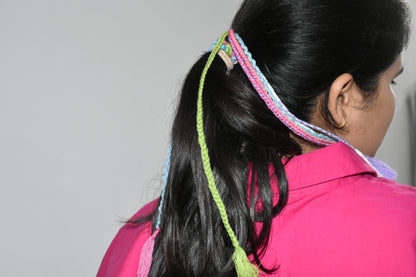 Shwet Handmade Boho Chic Hair Tie wearing model